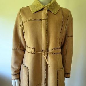 Mayoral Girls Long Faux Suede Coat Size 16